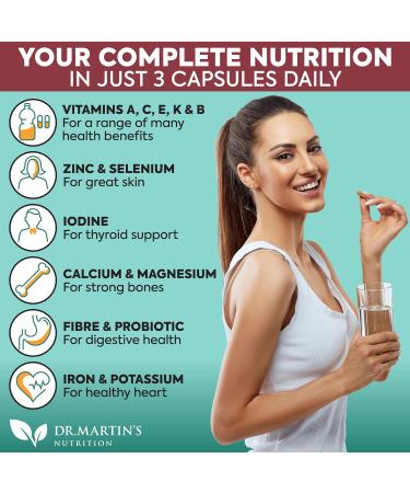 2625mg Irish Sea Moss Supplement 120 Capsules | SeaMoss Bladderwrack Burdock Root Capsules | Contain 92 Vitamins & Minerals For Immunity Gut Joint & Skin Health | Support Thyroid Energy & Digestion - Buy Online on GoSupps.com