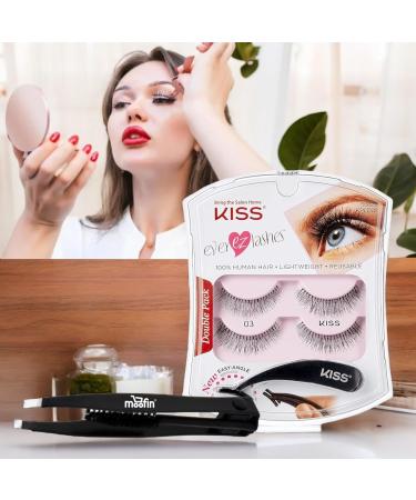 Buy Ashes Double Pack No. 03 False Eyelash Starter Kit - Natural Look & Volume Reusable Black Eyelashes with Easy-Angle Applicator & Tweezers - International Shipping - Buy Online on GoSupps.com