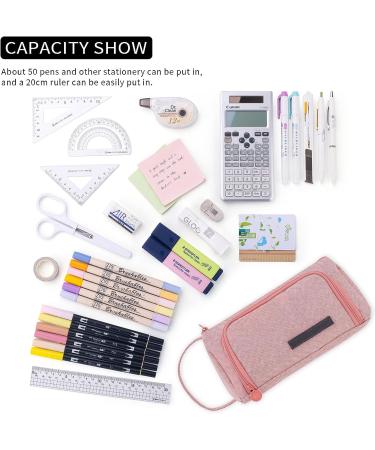 EASTHILL Large Capacity Pencil Case Multi-slot Pen Bag Pouch Holder For Middle High School Office College Girl Adult Simple Storage Case Pink - Buy Online on GoSupps.com