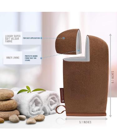 Ultimitt Double Self Tanning Applicator Mitt Set - Reusable Streak-Free Bronzing Sunless Tan Gloves in Single Brown - Buy Online on GoSupps.com