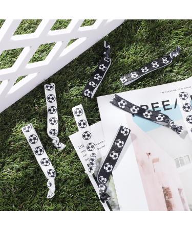 PEOVLVN 24 Pieces Soccer Hair Ties Elastic Ribbon Soccer Hair Accessories Soccer Scrunchies for Girls Women Soccer Team Gifts Party Favors for Team Members (Black White) - Buy Online on GoSupps.com