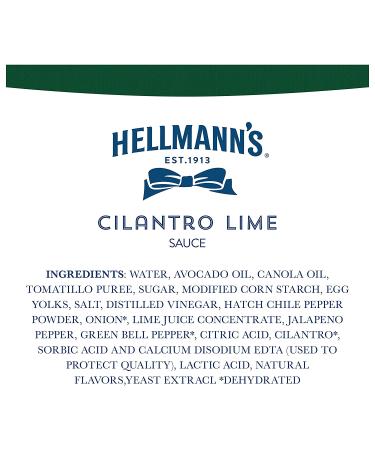Hellmann's Cilantro Lime Sauce 9 oz - Gluten & Dairy Free, No Artificial Flavors, Dip, Dressing - Buy Online on GoSupps.com