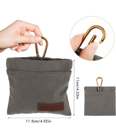 Jeffdad Canvas Dog Treat Pouch Portable Puppy Dog Training Treat Pouch with Carabiner Hands-Free Auto Closing Pet Snack Reward Pocket For Pet Training Travel or Outdoor Use(Grey) - Buy Online on GoSupps.com