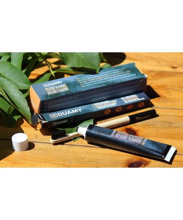 Duamy Activated Carbon Toothpaste for Whitening + Bamboo Toothbrush | Lightening & Brightening 80G - Buy Online on GoSupps.com