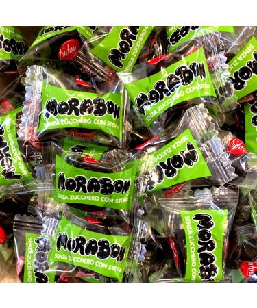 Elah-Dufour Caramelle Morabon Liquirizia Sugar Free Dufour 1 kg | No Colouring | Dolcified with Stevia | Gluten Free