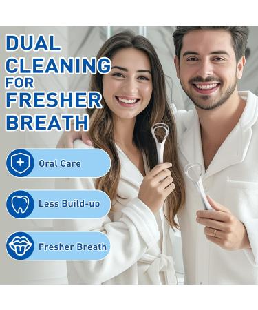 Buy Srnede Stainless Steel Tongue Scrapers for Adults - Fresh Breath Oral Care Aids - 2 Pack with Travel Case - Buy Online on GoSupps.com