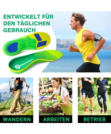 Popzoom Heel Spur Obesents Orthopedic Insoles for Flat Feet & Plantar Fasciitis - Gel Shoe Inserts - Size M (EU 42-44 28cm) - Comfortable Sports Support - Buy Online on GoSupps.com