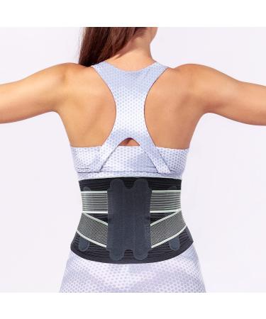 AllyFlex Sports - Large Back Brace for Women & Men Lower Back Pain Relief Brace Slim-Fit Lumbar Support Belt Compression Back Support Brace 47.5 inches X-Large/XXLarge X-Large/XX-Large