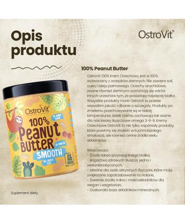 OstroVit 100% Peanut Butter (1000g) Smooth - Buy Online on GoSupps.com