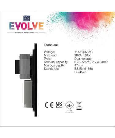 BG Evolve Shaver Socket - Matt Black 115/240V | Buy Internationally - Fast Shipping - Buy Online on GoSupps.com