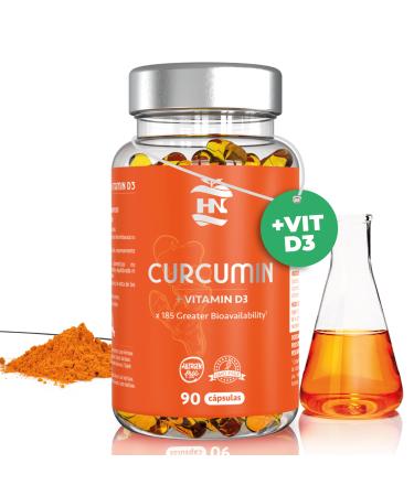 Turmeric Immediate Absorption Capsules with Powerful Natural Anti-Inflammatory Effect High Absorption of Curcumin - 90 Turmeric Capsules Novasol 185 Times More Effective with Vitamin D