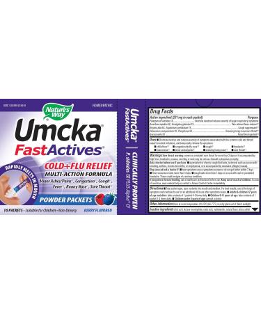 Nature's Way Umcka FastActives Cold+Flu Powder Packets - 60 Packets, Berry Flavored - Buy Online on GoSupps.com
