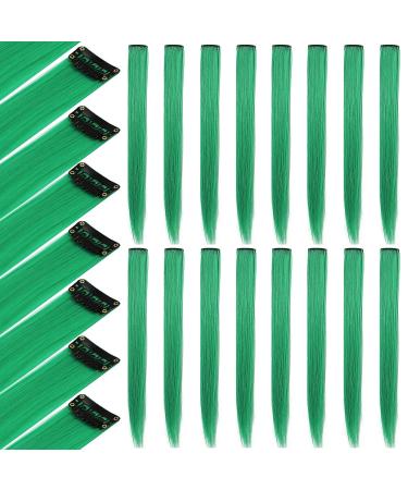 Shop Shkjchp Green Hair Extensions Clip - 21/55cm Smooth Heat-Resistant Wigs for Costume & Cosplay | 16-Piece Set - Buy Online on GoSupps.com