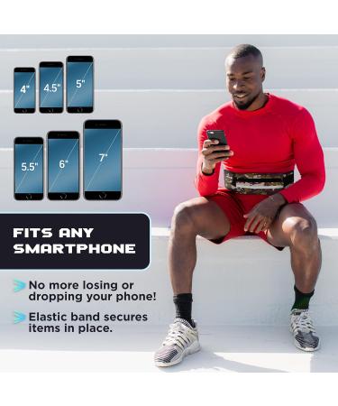 E Tronic Edge Running Belt - Unisex Money and Cell Phone Holder for Hiking - Adjustable Waist Pouch in Black - Buy Online on GoSupps.com