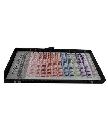 Alluring Mixed Assorted Colored Volume Lashes 5D Lash Fans C curl 0.07mm Thickness Eyelash Extension (14mm)