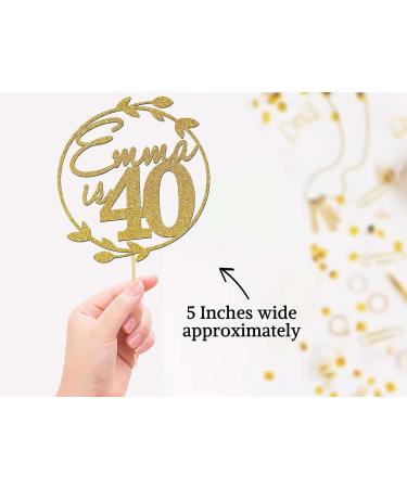 Personalised Cake Topper 40th Birthday Cake Decorations Any Name Circle Botanical Wreath For Mum Dad Any Age 25th 30th 50th - CT12 - Buy Online on GoSupps.com