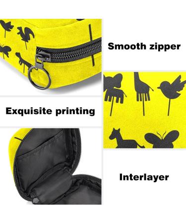 Animal Shadow Puppet Sanitary Napkin Storage Bag | First Period Pads Holder for Girls | Portable Tampons Case | Travel Makeup Bag for Women | Large Capacity Multicoloured 01 - Buy Online on GoSupps.com