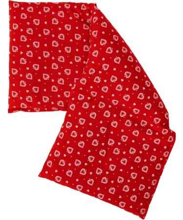 Organic Spelt Pillow 20x50cm - Large 3-Chamber Heat Pillow | Eco-Friendly Grain Pillow | Hearts-Red Design - Buy Online on GoSupps.com