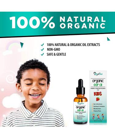 Kids Natural Mullein Ear Wax Removal Oil with Strawberry | Pain Relief Drops | Earwax Softener & Moisturizer | Allergy Soothing | Tinnitus & Ear Infection Relief - Buy Online on GoSupps.com