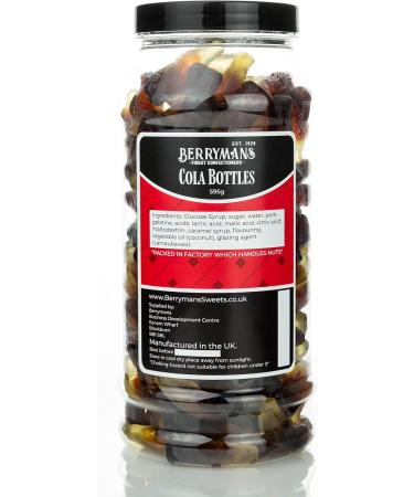 Original Cola Bottles Retro Sweets Gift Jar - Berrymans Sweet Shop - Buy Online on GoSupps.com