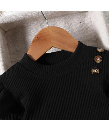 Miipat Baby Girl Fall Winter Outfit Set | Long Sleeve Pullover Top with Mini Skirt | Girls Dress 2-3 Years BlackCoffee - Buy Online on GoSupps.com