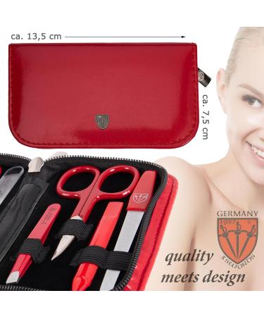 3 Swords Germany - brand quality 8 piece manicure pedicure grooming kit set for professional finger & toe nail care scissors clipper fashion leather case in gift box Made by 3 Swords (000392) RED - TOOLS RED LAQUERED - Buy Online on GoSupps.com