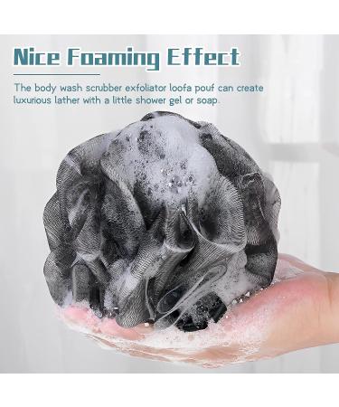 10 Pcs Bath Shower Loofah Sponge Set - Exfoliating Body Wash Scrubber for Men and Women - Includes 4 Black, 4 Deep Cyan, 2 Gray Poufs - Buy Online on GoSupps.com