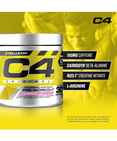 Cellucor C4 Original Pre Workout Powder - Sugar Free Preworkout Energy for Men & Women - 150mg Caffeine Beta Alanine Creatine - Pink Lemonade 60 Servings Workout Powder Pink Lemonade 30 Servings (Pack of 1) - Buy Online on GoSupps.com