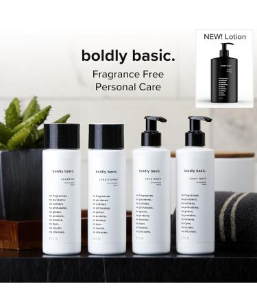 Boldly Basic Fragrance Free Body Wash - Gentle Bodywash on Sensitive Skin - Unscented Shower Gel - Dermatologist Tested - No Sulfates Parabens or Gluten - Non Comedogenic and Hypoallergenic - Buy Online on GoSupps.com