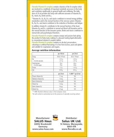 Floradix Vitamin B Complex Liquid Formula 250 ml - Buy Online on GoSupps.com