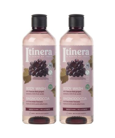sarcia.eu ITINERA - Smoothing Body Wash with Tuscan Red Grapes 95% natural ingredients 370 ml 2 pieces