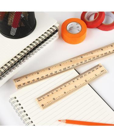 2 Pack Wooden Ruler 6 Inch 12 Inch Rulers Bulk Wood Measuring Ruler for Students Office School Supplies 2 Scale (15 cm and 30 cm) - Buy Online on GoSupps.com