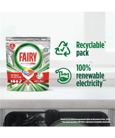 Fairy Platinum Plus All-In-1 Dishwasher Tablets Lemon 90 Tablets (5x18) Our Best Cleaning For A Clean Like New Removes Dullness & Prevents Limescale (Pack of 2) - Buy Online on GoSupps.com