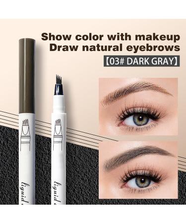 Eyebrow Pen Eyebrow Pencil with 4 Fork Tip Long-Lasting Microblading Pencil for Eyebrows Hair-Like Natural Brows (03) - Buy Online on GoSupps.com