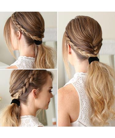 100 PCS Large Elastic Hair Ties for Thick Hair - Non-Slip Ponytail Holders for Women & Men - Stretchy Black Hair Bands for Curly Hair - Buy Online on GoSupps.com