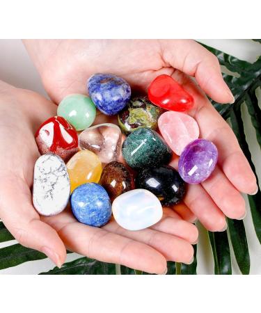 Xiannvxi 7 Chakra Stones Set - Large Healing Crystals & Gemstones | Natural Semi-Precious Minerals (100g) - Buy Online on GoSupps.com