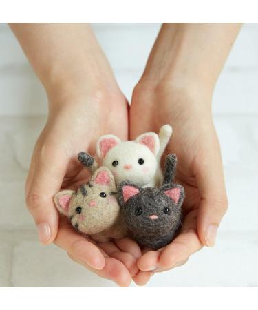 Hamanaka Small Friends Cats H441-483 Needle Felting Kit - Create Adorable Feline Figures - Buy Online on GoSupps.com