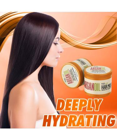 Pure Nature Lux Spa Moroccan Argan Oil Hair Mask - Sulfate-Free Deep Conditioner for Dry, Damaged Hair - Split End Moisturizer and Hydrating Treatment - Buy Online on GoSupps.com