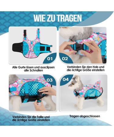 Shop Eyin Shark Shape Dog Swimming Vest | XL Blue - Strong Buoyancy & Adjustable Size for Safe Swimming & Boating - Buy Online on GoSupps.com