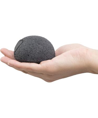 NORI KONJAC SPONGE - Charcoal Bamboo Facial Sponge for All Skin Types | Natural Anti-Acne Cleanser and Exfoliator | Vegan-Friendly - Buy Online on GoSupps.com