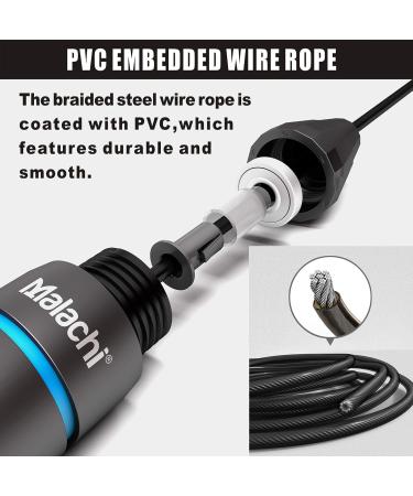 Malachi Tangle-Free Speed Jump Rope | Adjustable Cable Skipping Rope for Women Men Kids | Blue Workout Jumping Rope with Memory Foam Handles - Buy Online on GoSupps.com