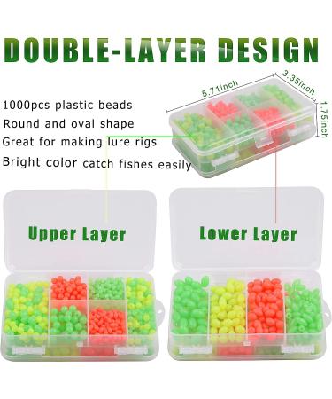 Glow Fishing Beads Assorted Kit - 1000pcs Luminous Soft Plastic Beads for Saltwater Night Fishing - Buy Online on GoSupps.com