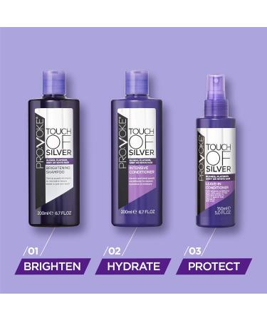PROVOKE Touch Of Silver Brightening Purple Shampoo & Conditioner 400ml - Neutralizes Yellow & Orange Tones - Infused with Violet & Blue Pigments - Buy Online on GoSupps.com