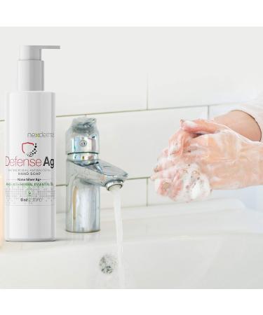 Defense Ag Hand Soap - Moisturizing Silver & Oat Extracts | Paraben-Free 8 oz | Herbal Essential Oils Vitamin E & Coconut Oil - Buy Online on GoSupps.com