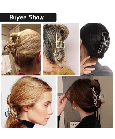 LUNROUG 6 Pack Large Metal Hair Claw Clips - Gold and Silver Fashion Clips for Women - 4 Inch Non-slip Hair Jaw Clips for Thin, Thick, Curly Hair - Buy Online on GoSupps.com