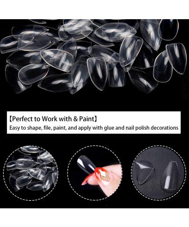Noverlife 1200PCS Short Mountain Peak False Nail Tips - Full Cover Acrylic Nail Tips for Salon & DIY Nail Art Design - Buy Online on GoSupps.com