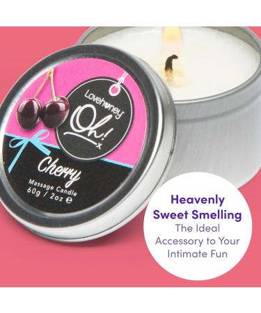 Lovehoney Oh! Cherry Massage Candle - 60g - 6 Essential Oils - Vegan Friendly - Buy Online on GoSupps.com