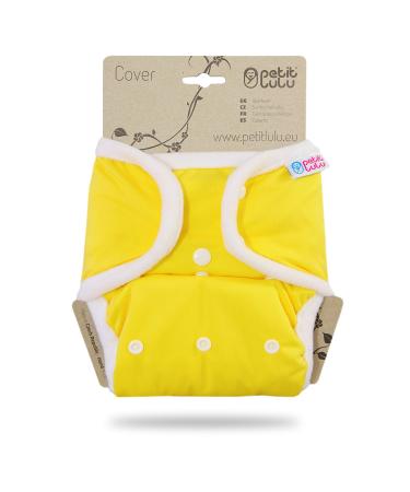 Petit Lulu One Size Cover (5-16 kg) for Cloth Diapers Snap Fasteners (Yellow)