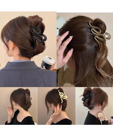 4-Piece Large Wave Hair Clips - 13cm Slip-Resistant Jaw Clips for Thick Hair | Stylish Hair Accessories for Women & Girls - Buy Online on GoSupps.com