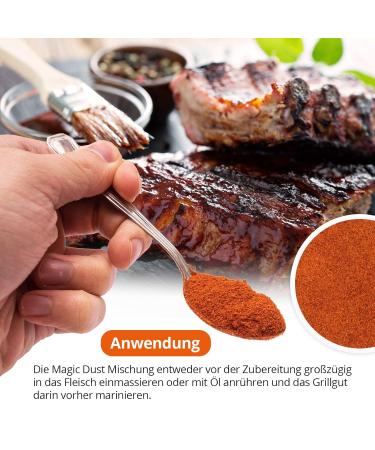 Magic Dust 200g - Authentic BBQ-RUB Spice Mix for Grilling | Handcrafted Dry Rub & Marinade for Meat Vegetarians & Dips - International Shipping to Germany - Buy Online on GoSupps.com